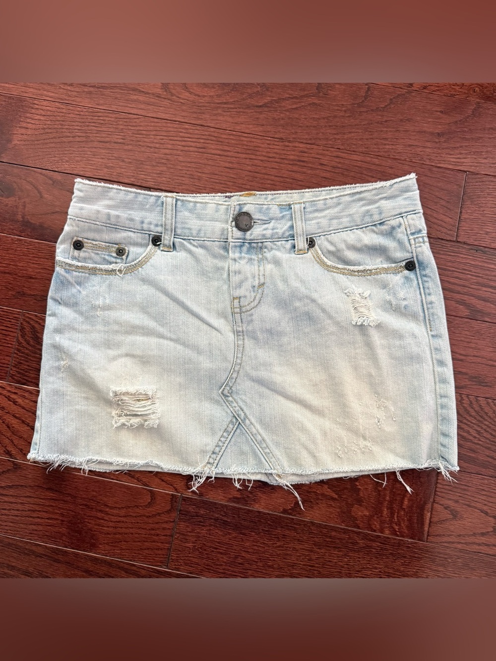 Vintage Y2K American Eagle Outfitters Light Blue  Low Rise Mini Skirt Size 2